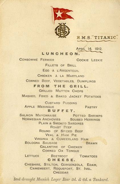 Titanic Last Menu